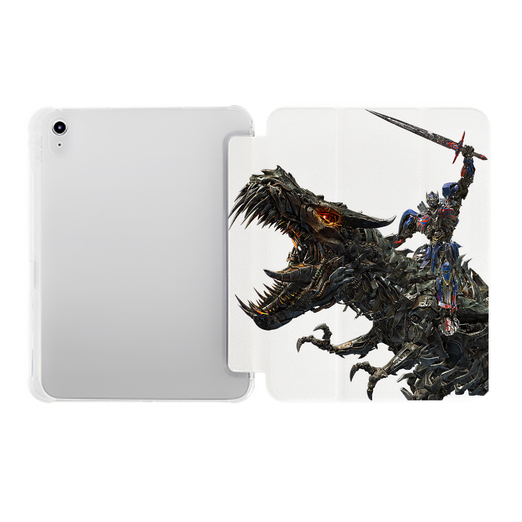（画像用） Transformers トランスフォーマー IPad ケース ペン収納付き 三つ折りスタンド PUレザー×シリコン 対応機種9.5/10.5/10.9インチ